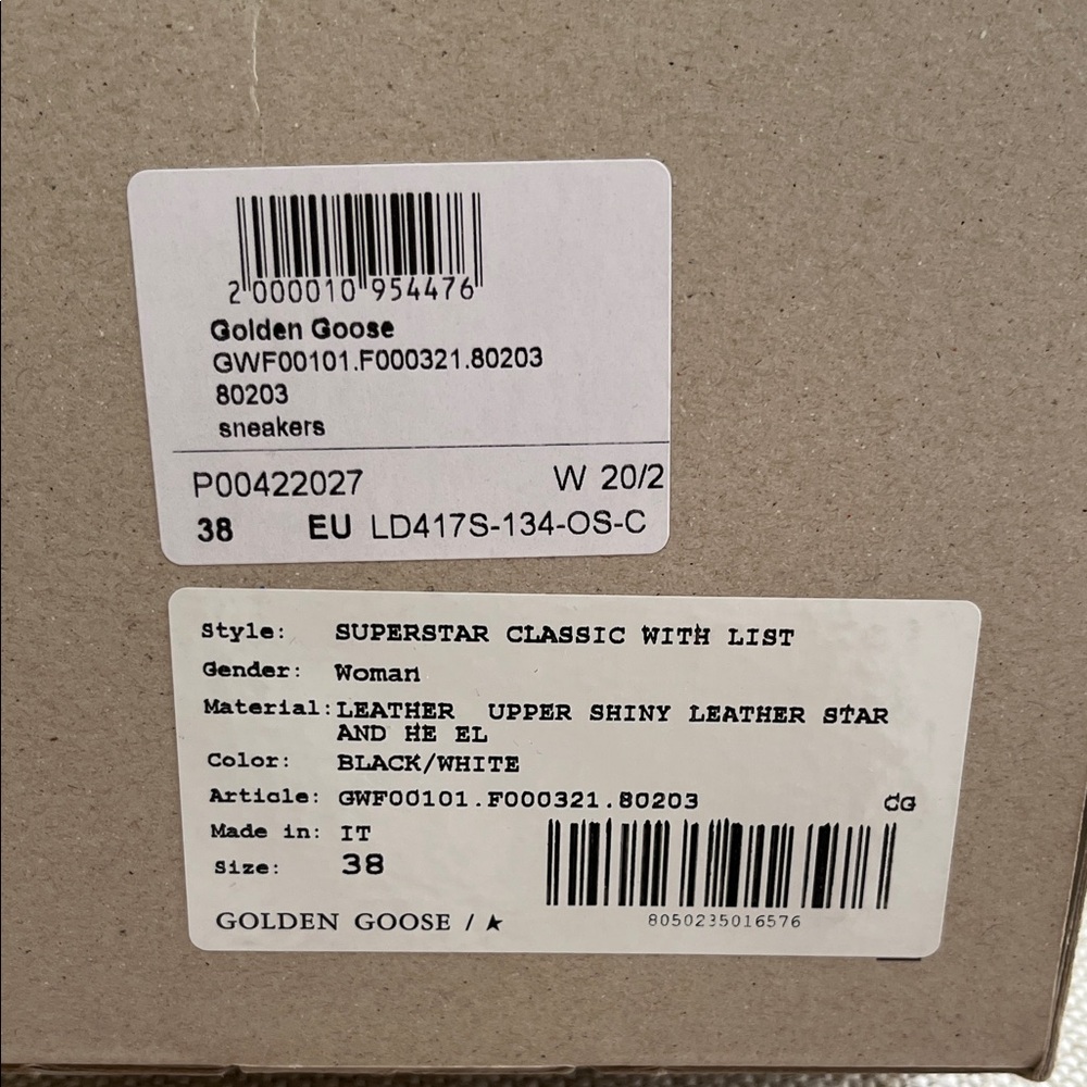 Golden Goose Black and White Leather Sneakers - Picture 2 of 6